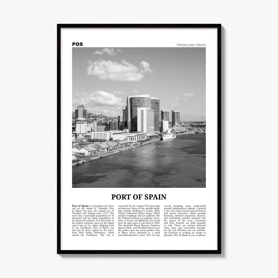 Port of Spain Newspaper Poster, framed poster mockup