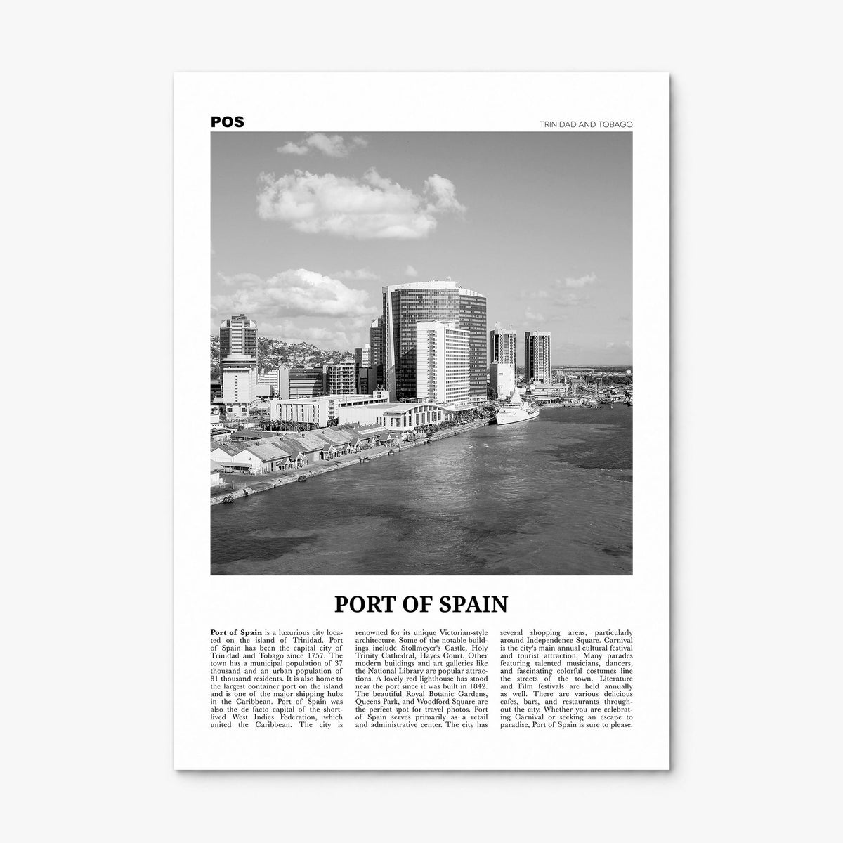 Port of Spain Newspaper Poster, print only (unframed)