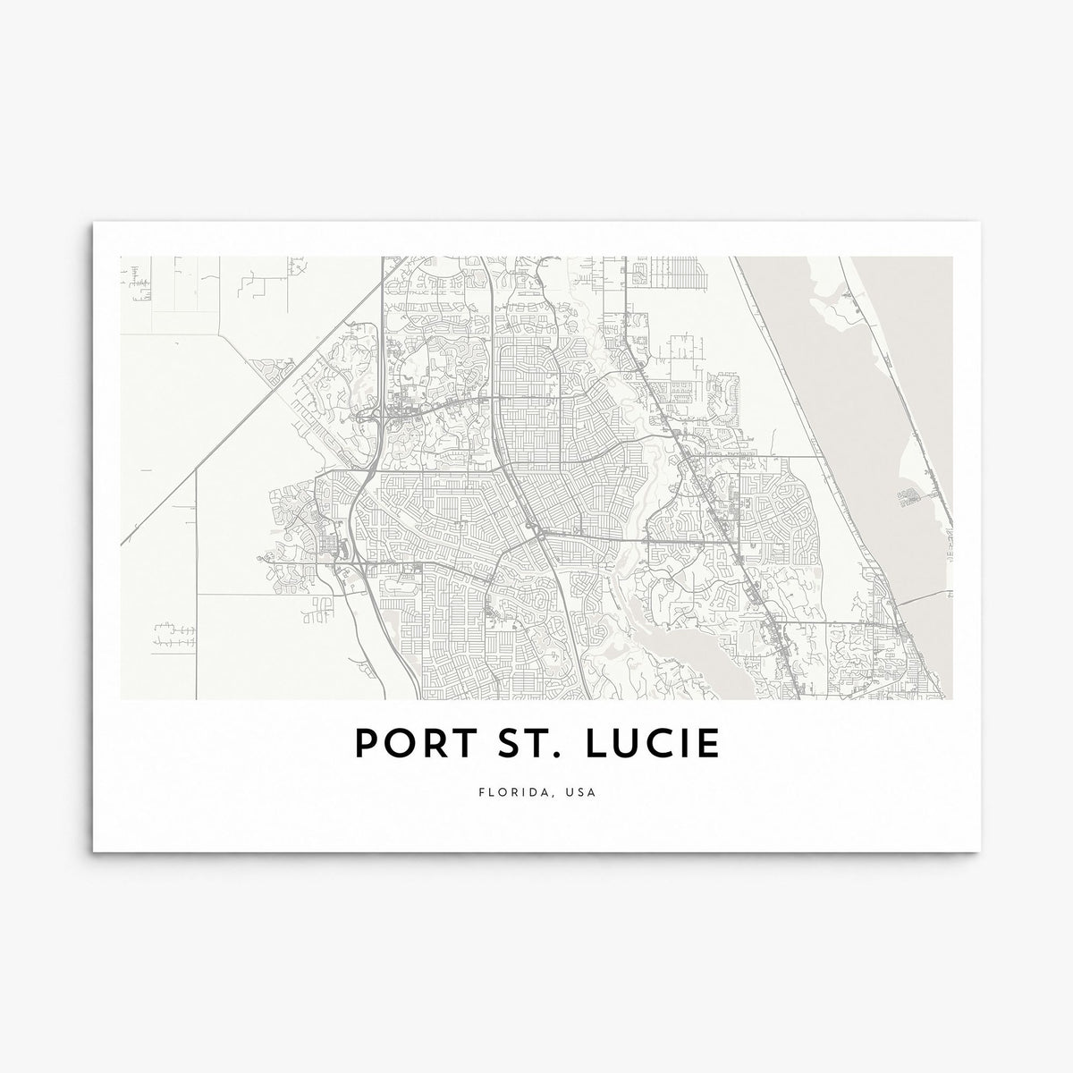 Port St. Lucie Map Poster, print only (unframed)