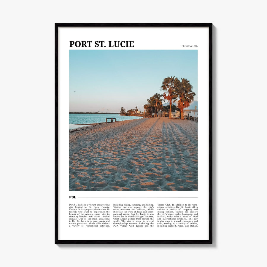 Port St. Lucie Travel Poster, framed poster mockup