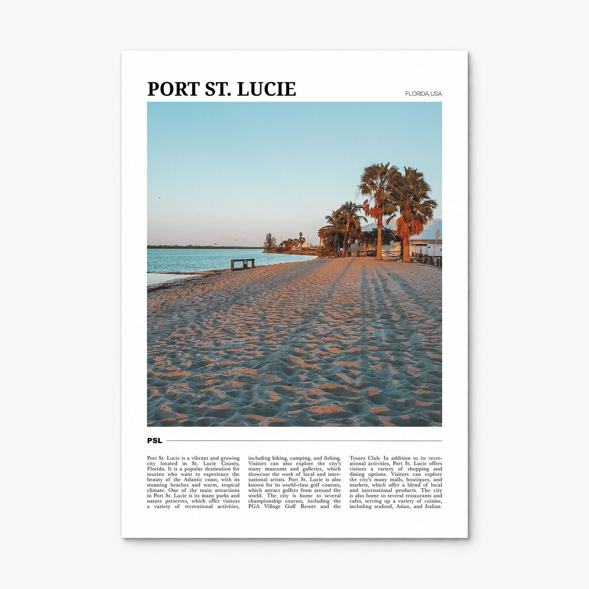Port St. Lucie Travel Poster, print only (unframed)