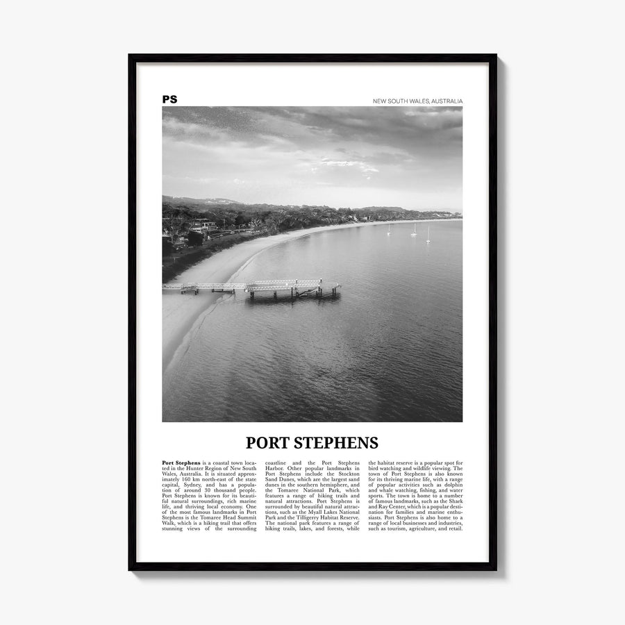 Port Stephens Newspaper Poster, framed poster mockup