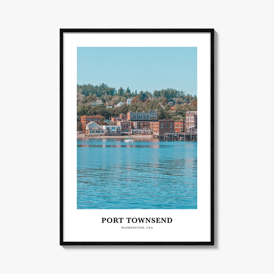 Port Townsend colorful classic poster of Washington, USA – vertical wall art, unframed print shown in interior mockup