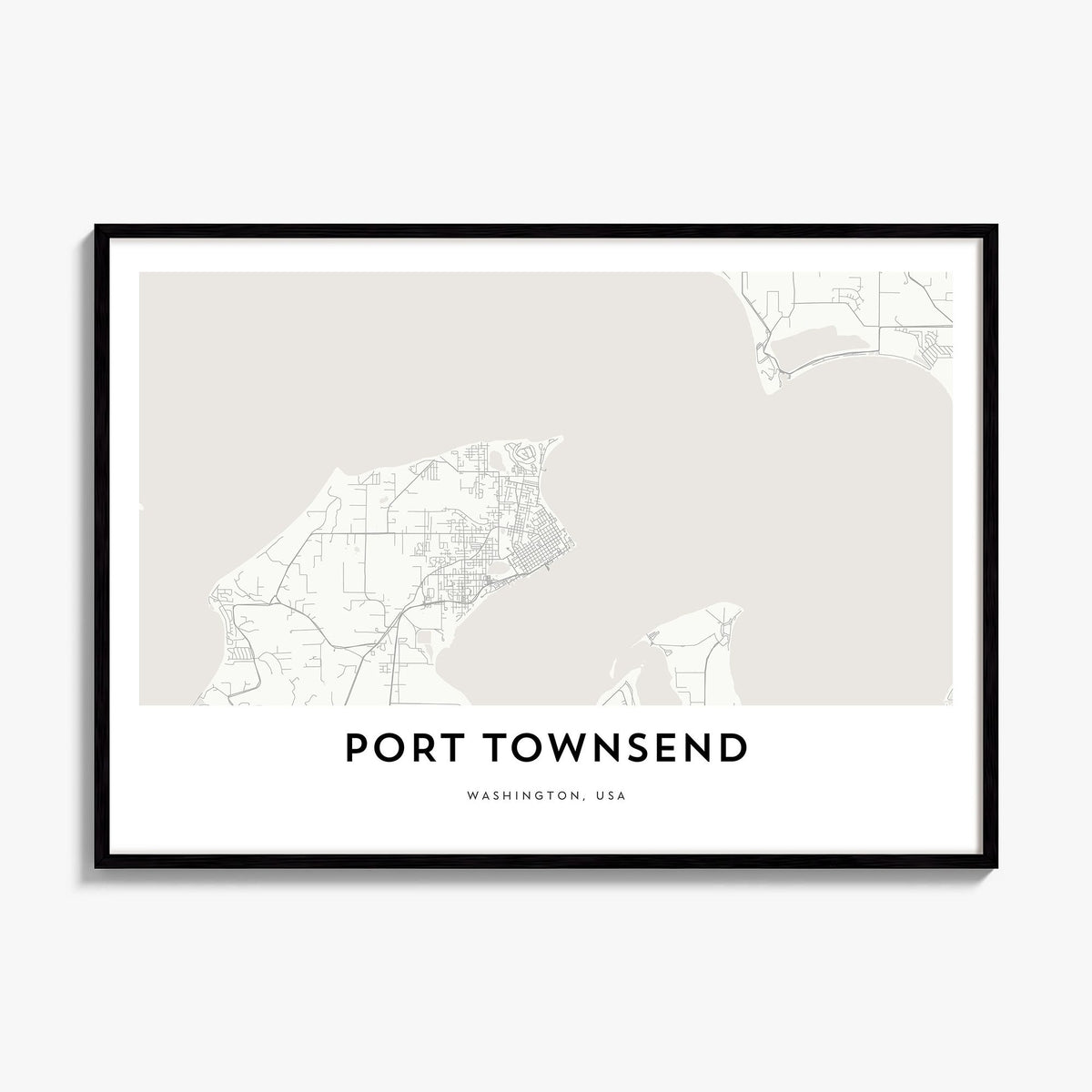 Port Townsend Map Poster, framed poster mockup