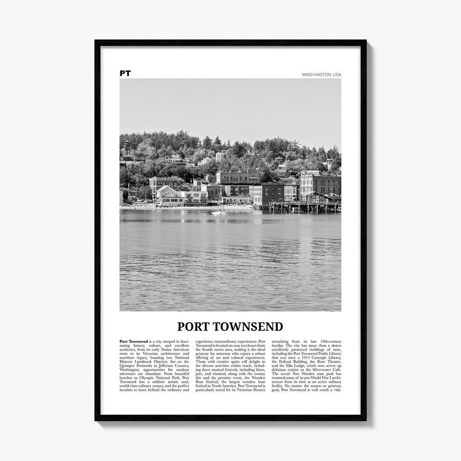 Port Townsend Newspaper Poster, framed poster mockup