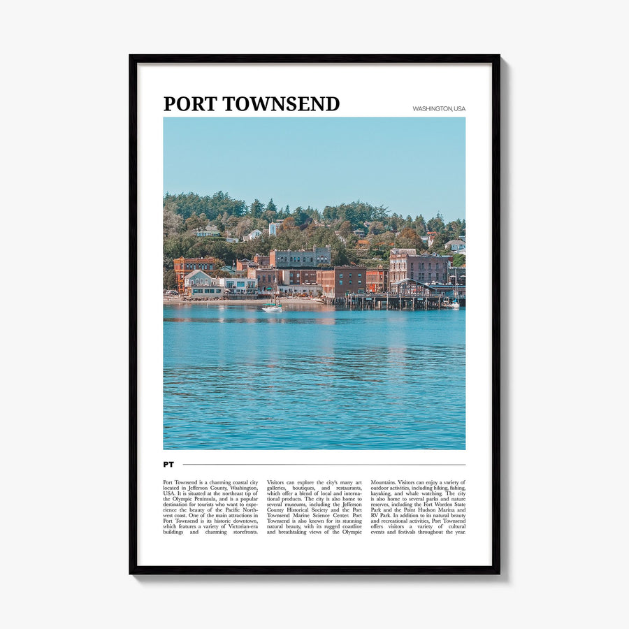 Port Townsend Travel Poster, framed poster mockup