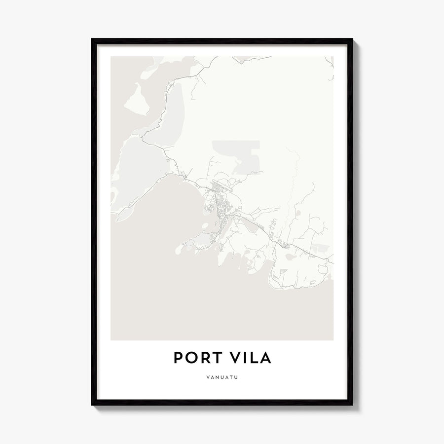 Port Vila Map Poster, framed poster mockup