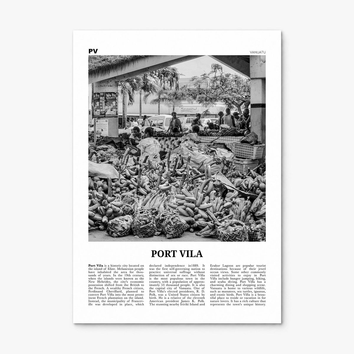 Port Vila Newspaper Poster, print only (unframed)