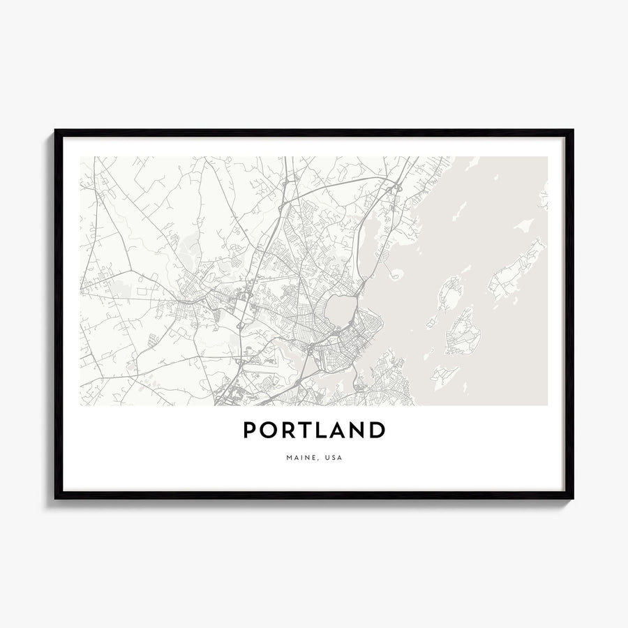 Portland, Maine Map Poster, framed poster mockup