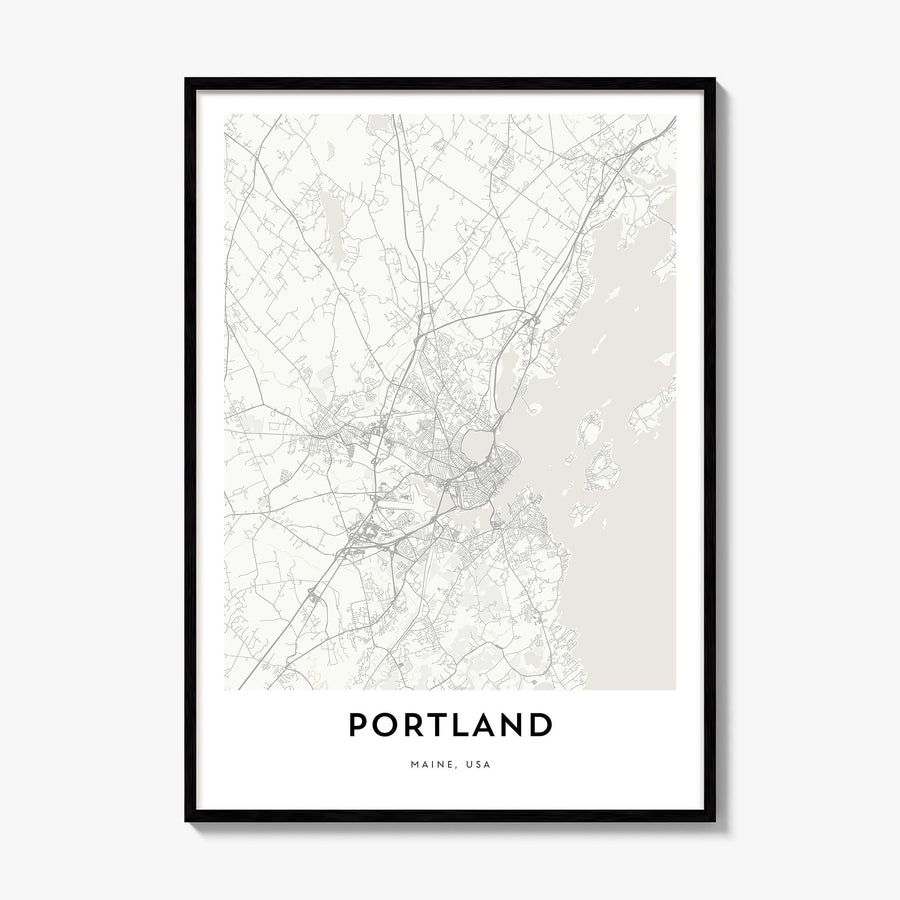 Portland, Maine Map Poster, framed poster mockup