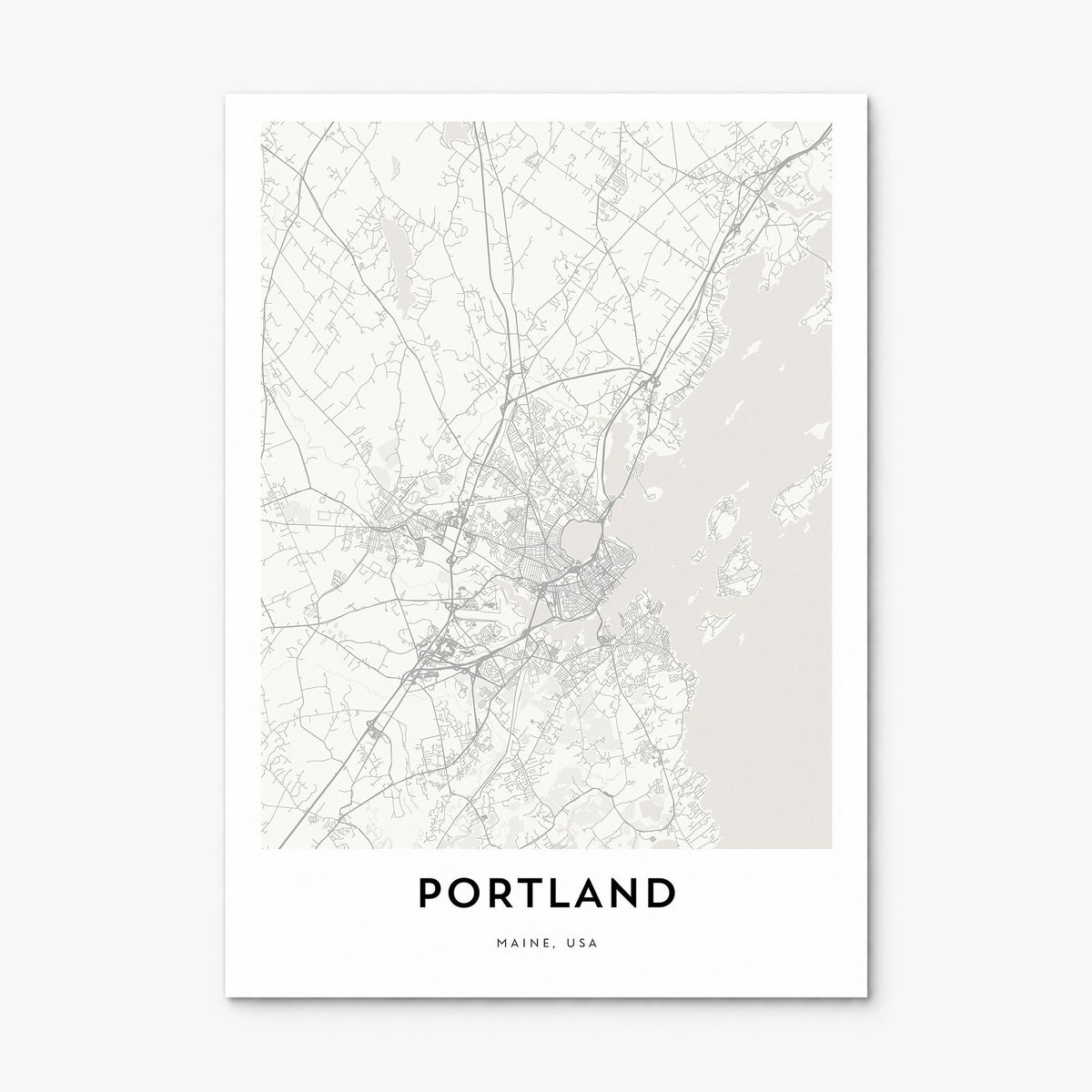 Portland, Maine Map Poster, print only (unframed)