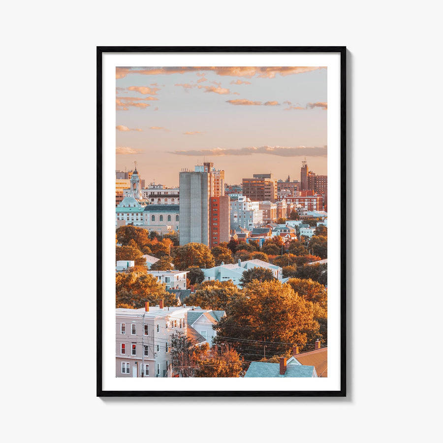 Portland, Maine no. 1 colorful photo poster of Maine, USA – vertical wall art, unframed print shown in interior mockup