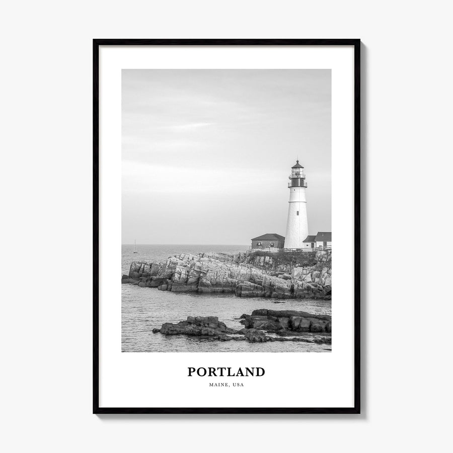 Portland, Maine Classic Poster, framed poster mockup