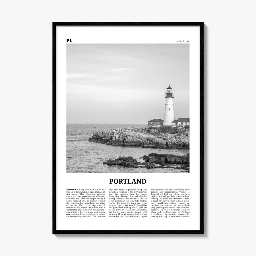 Portland, Maine Newspaper Poster, framed poster mockup
