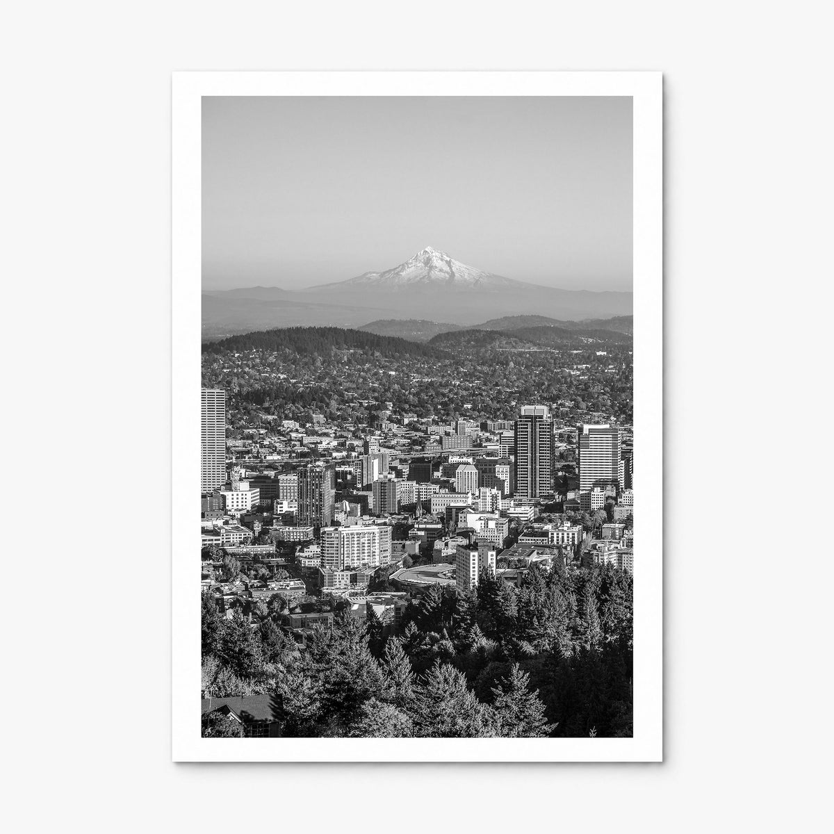 Portland, Oregon Photo Poster, print only (unframed), white border