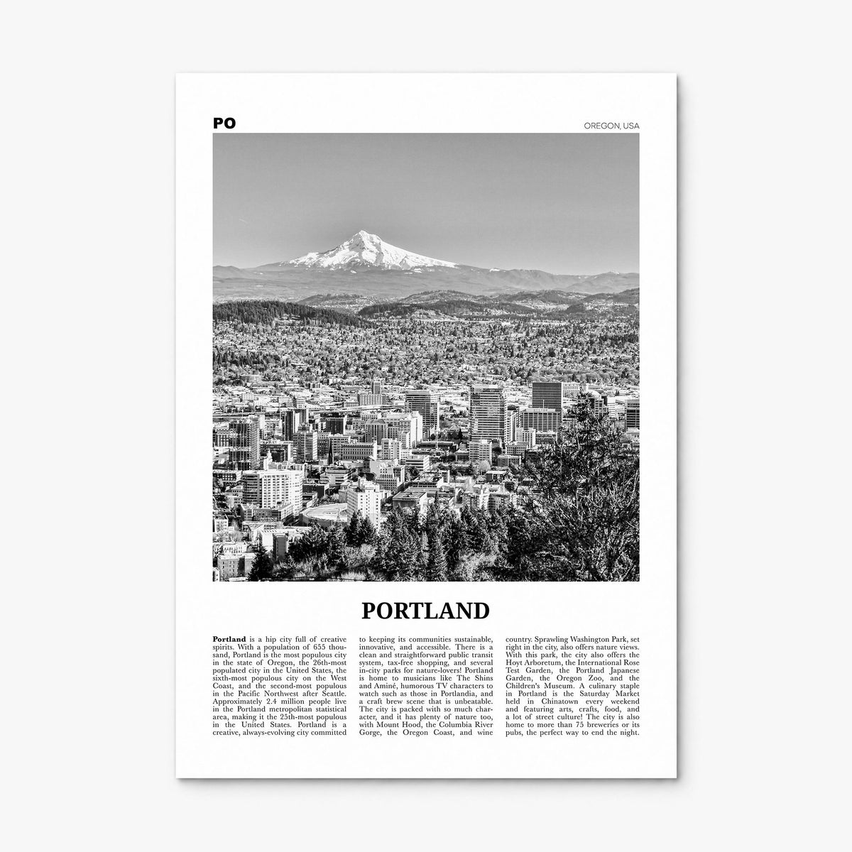 Portland, Oregon Newspaper No 1 Poster, print only (unframed)