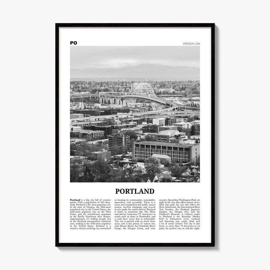 Portland, Oregon Newspaper No 2 Poster, framed poster mockup