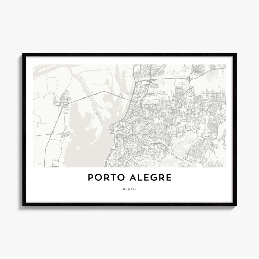 Porto Alegre Map Poster, framed poster mockup
