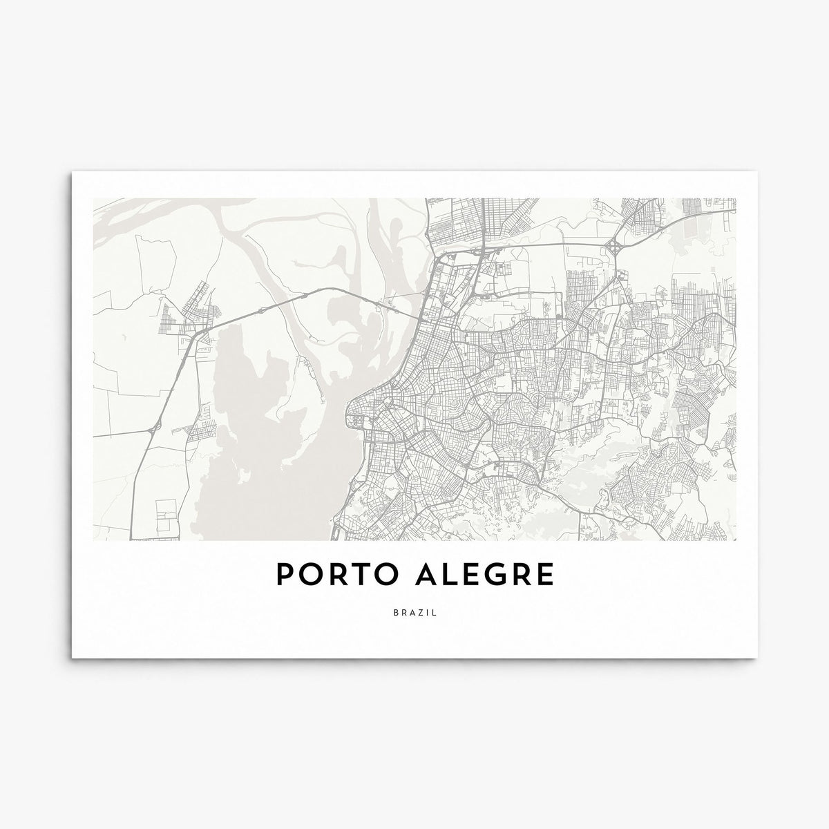 Porto Alegre Map Poster, print only (unframed)