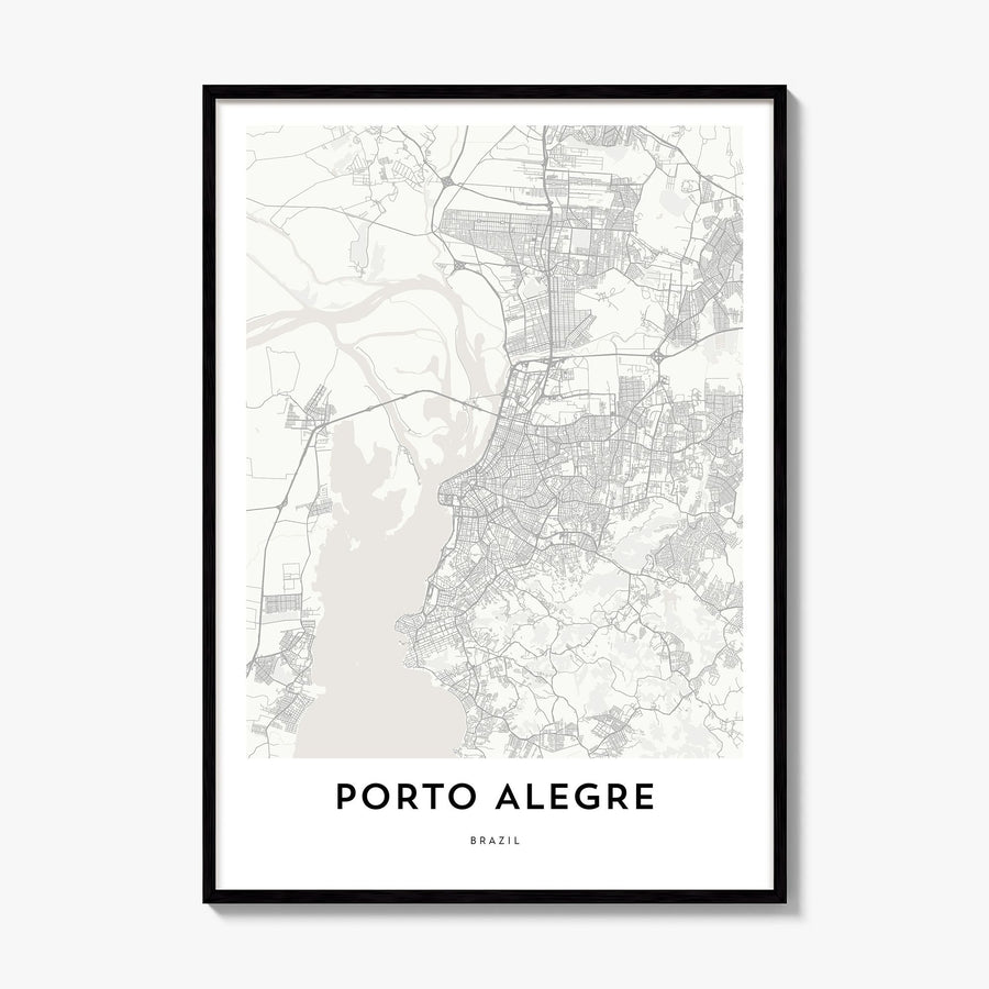 Porto Alegre Map Poster, framed poster mockup