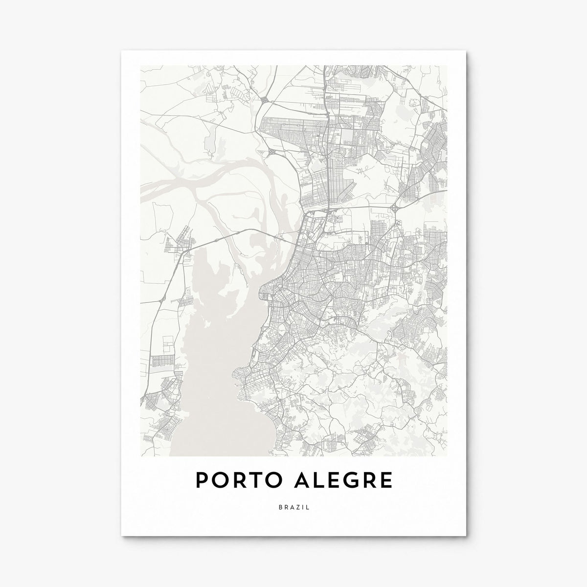 Porto Alegre Map Poster, print only (unframed)