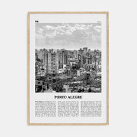 Porto Alegre Poster Natural Wood / 8x12 in Nbourhood Travel B&W Poster