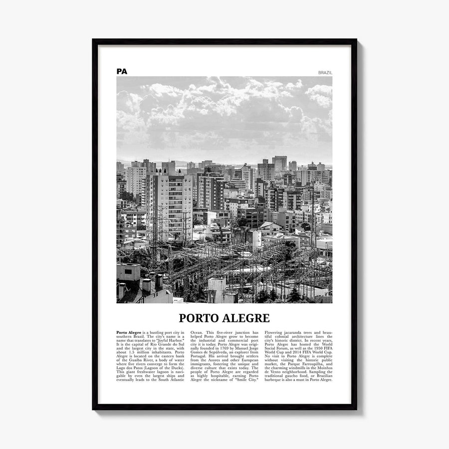 Porto Alegre Newspaper Poster, framed poster mockup