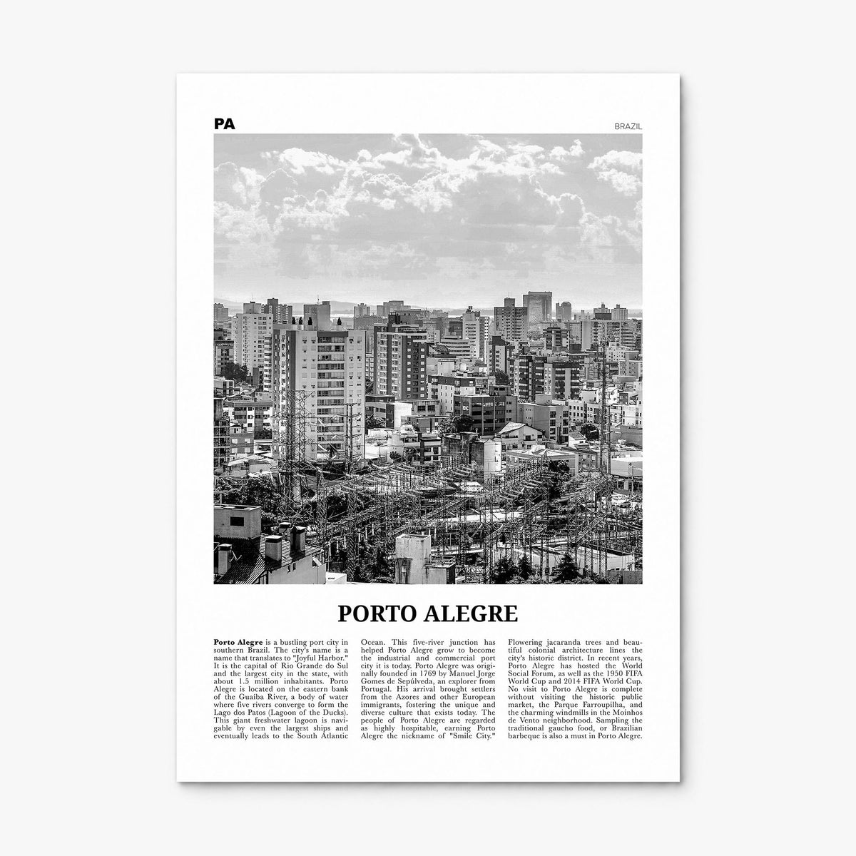 Porto Alegre Newspaper Poster, print only (unframed)