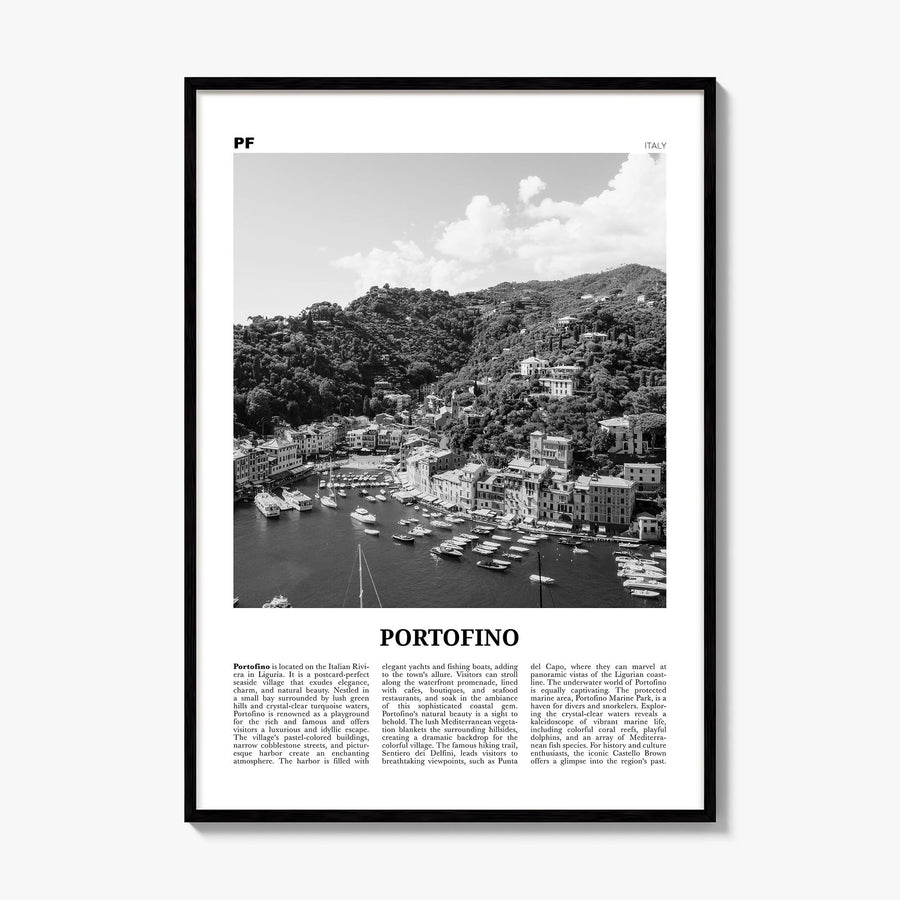 Portofino Newspaper Poster, framed poster mockup