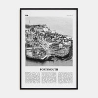 Portsmouth, England No 1 Poster Black Wood / 8x12 in Nbourhood Travel B&W Poster