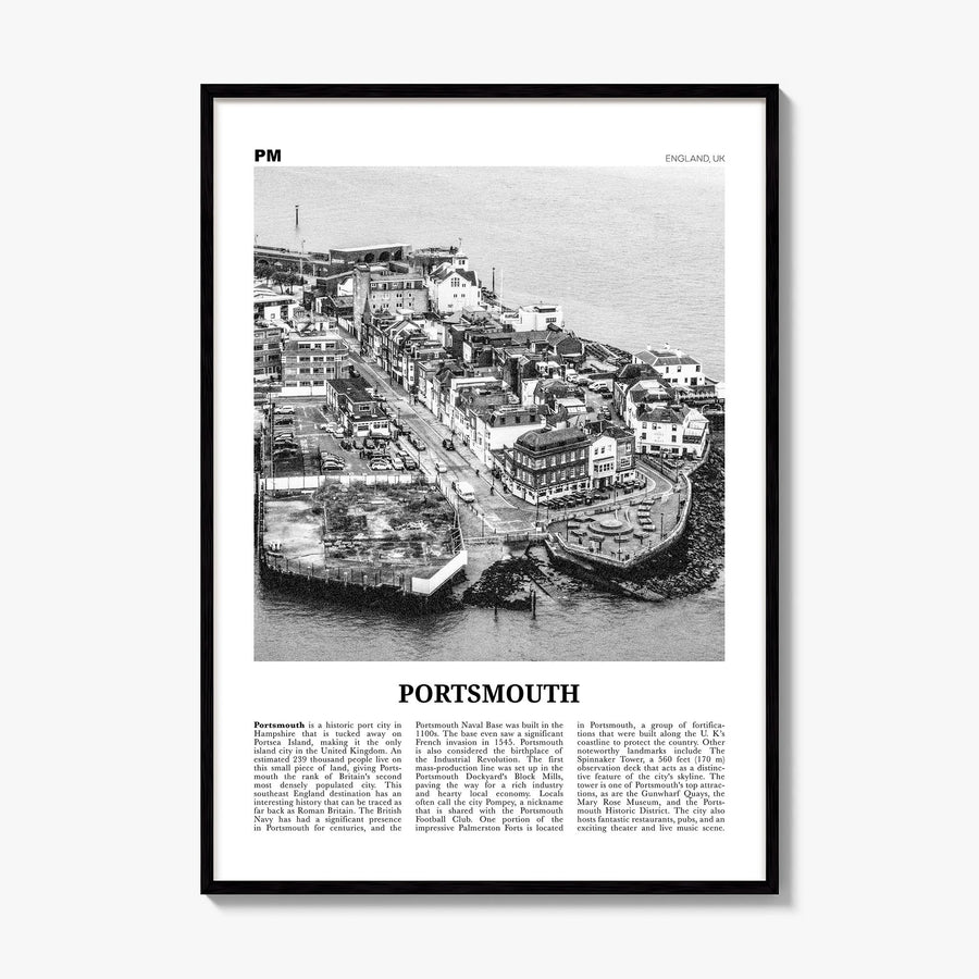 Portsmouth, England Newspaper No 1 Poster, framed poster mockup