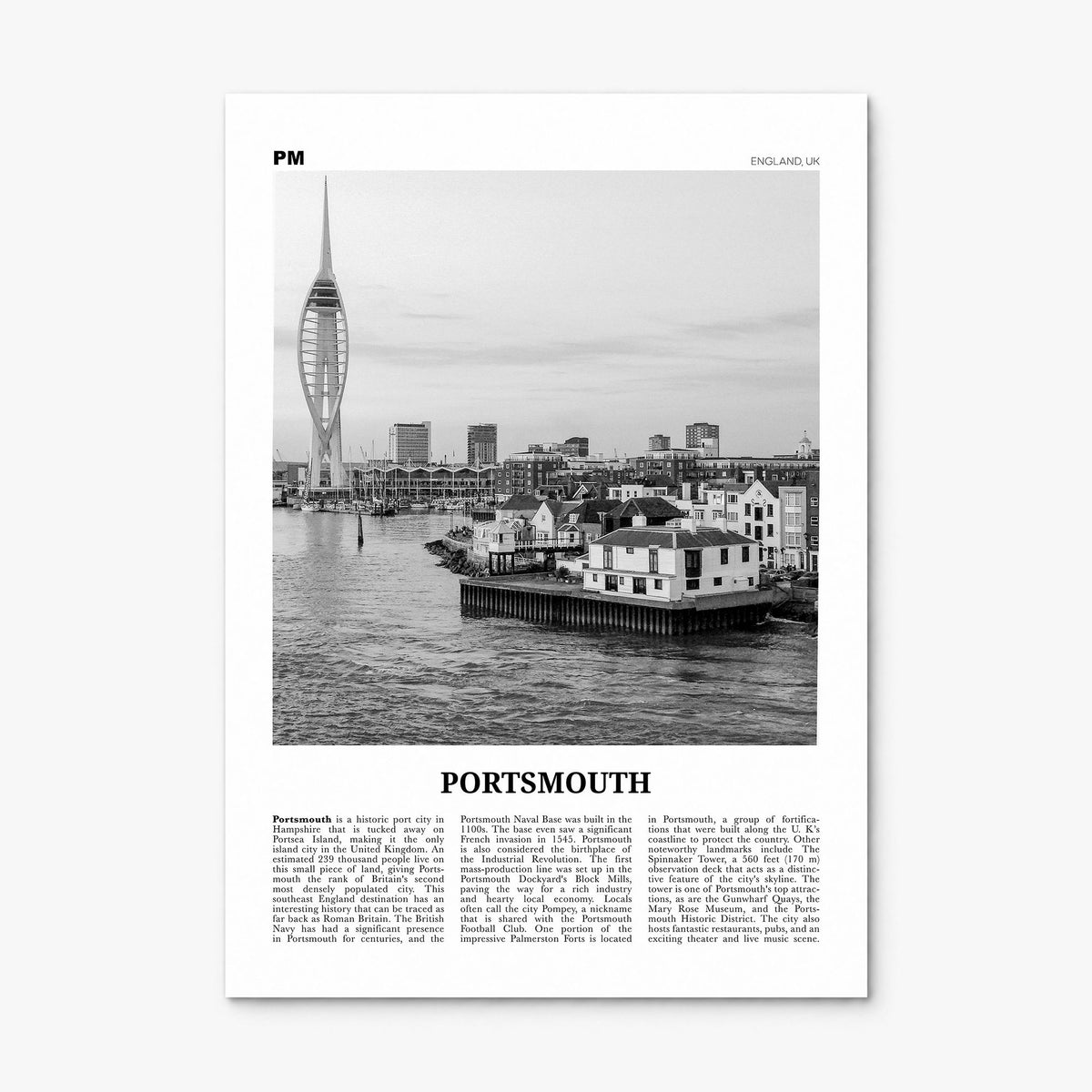 Portsmouth, England Newspaper No 3 Poster, print only (unframed)