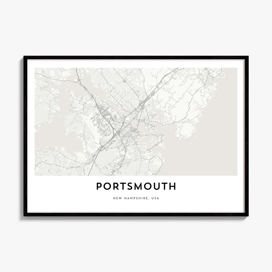 Portsmouth, New Hampshire Map Poster, framed poster mockup