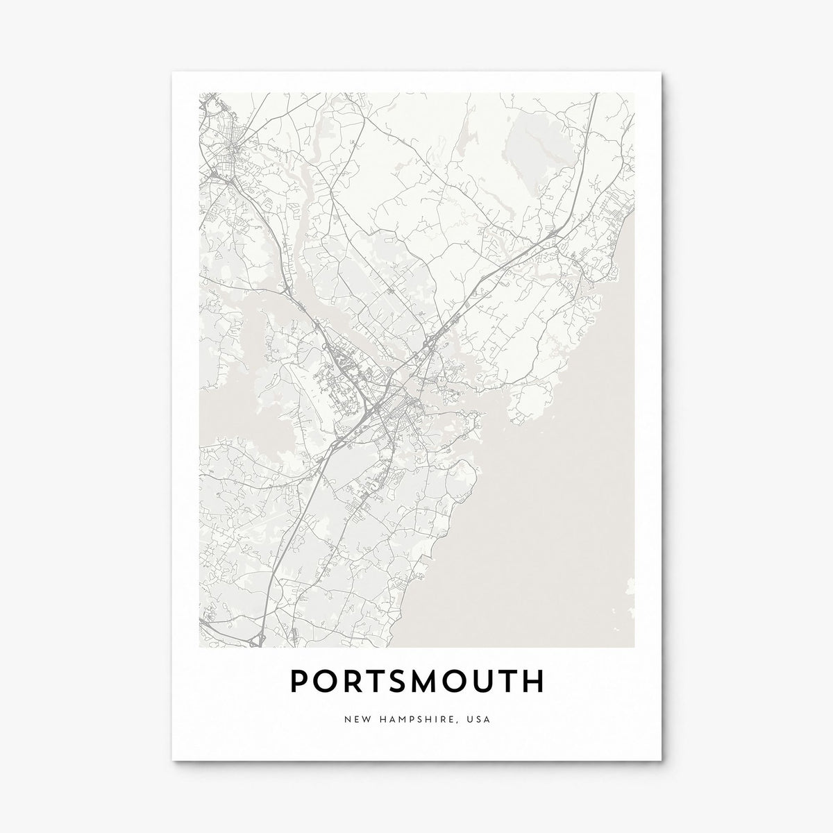 Portsmouth, New Hampshire Map Poster, print only (unframed)