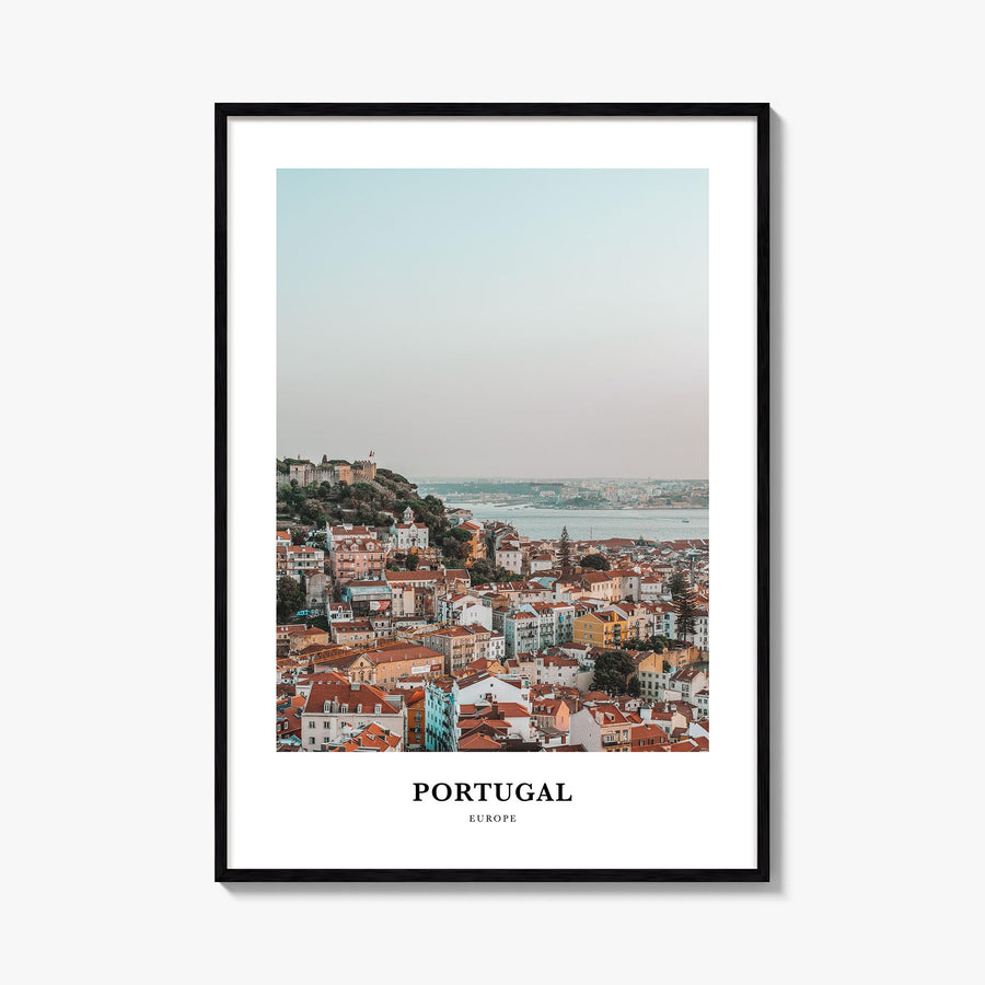 Portugal colorful classic poster of Europe – vertical wall art, unframed print shown in interior mockup