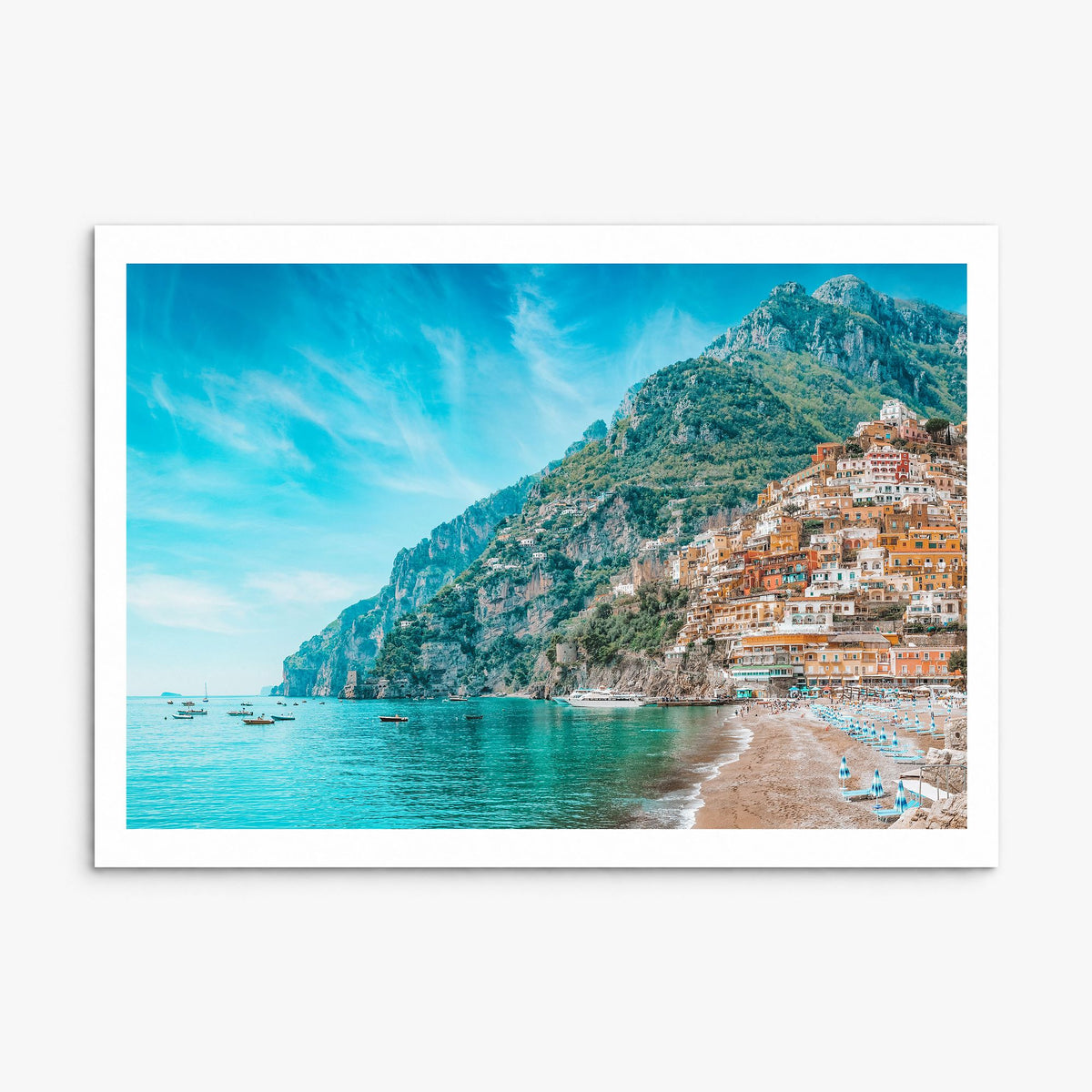 Positano Photo Poster, print only (unframed), white border