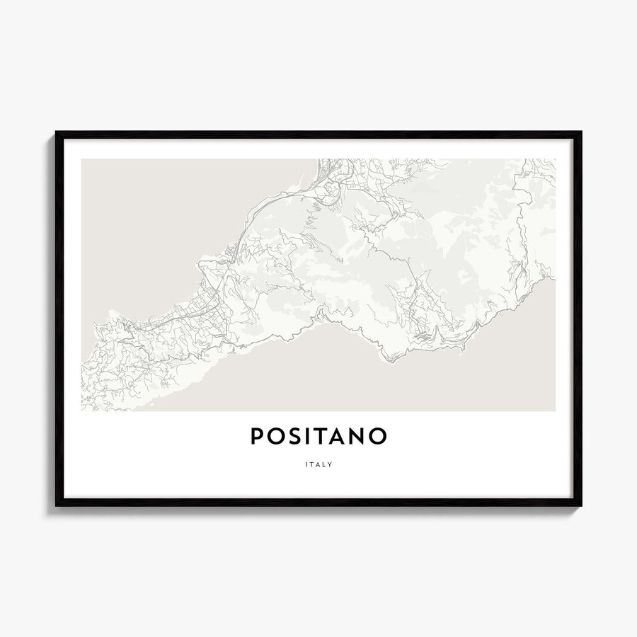 Positano Map Poster, framed poster mockup