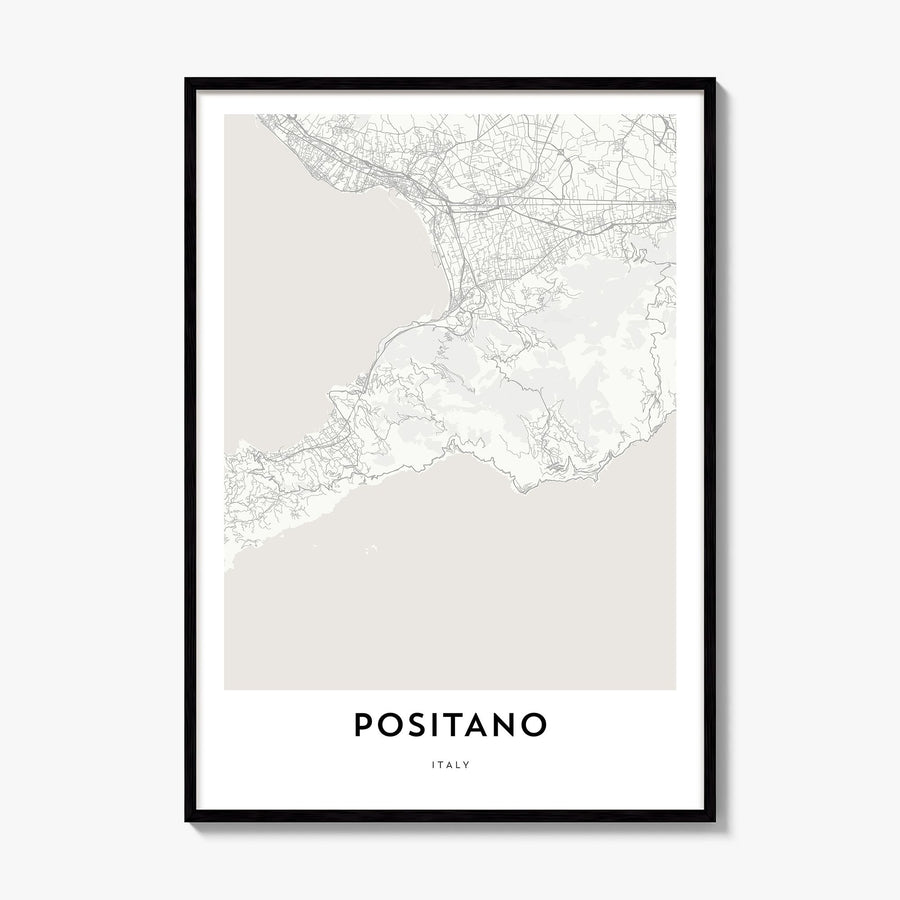 Positano Map Poster, framed poster mockup