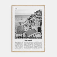 Positano No 1 Poster Natural Wood / 8x12 in Nbourhood Travel B&W Poster