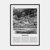 Positano No 2 Poster Black Wood / 8x12 in Nbourhood Travel B&W Poster