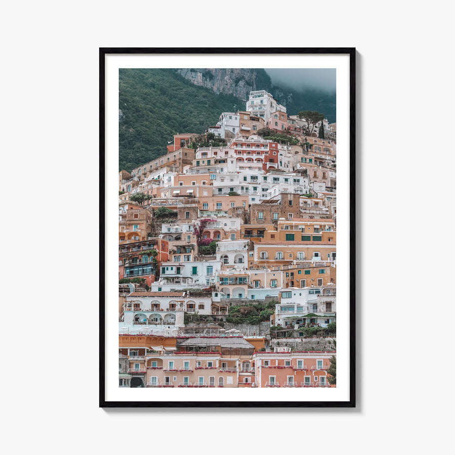 Positano no. 3 colorful photo poster of Italy – vertical wall art, unframed print shown in interior mockup