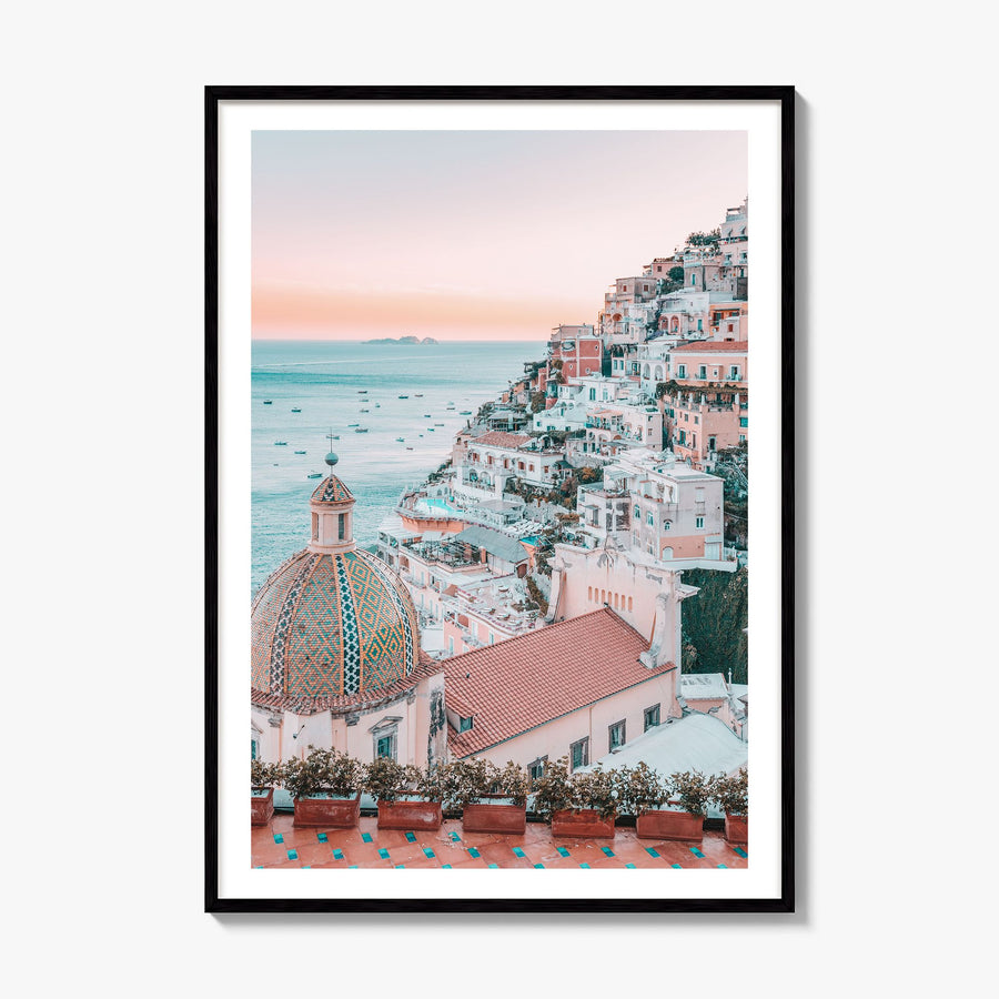 Positano Photo No 1 Poster, framed poster mockup, white border