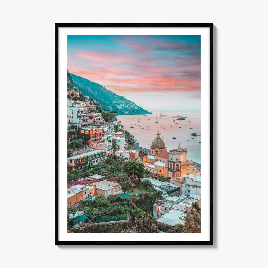 Positano Photo No 4 Poster, framed poster mockup, white border