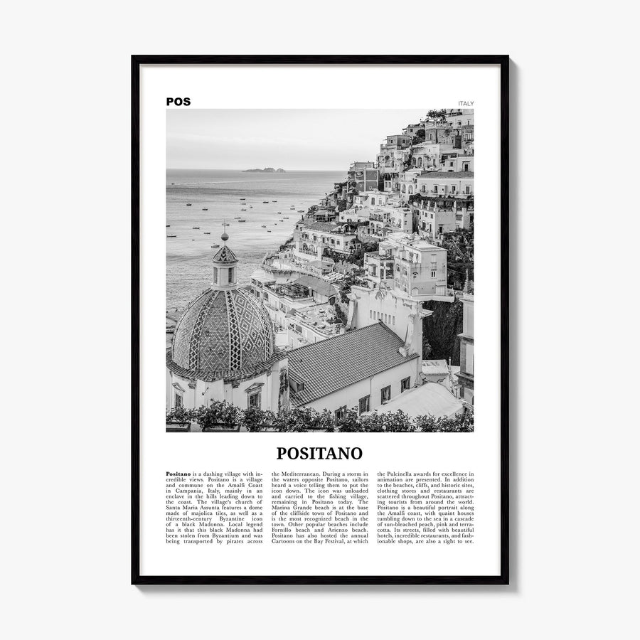 Positano Newspaper No 1 Poster, framed poster mockup
