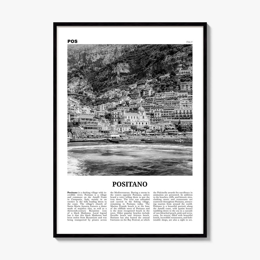 Positano Newspaper No 2 Poster, framed poster mockup