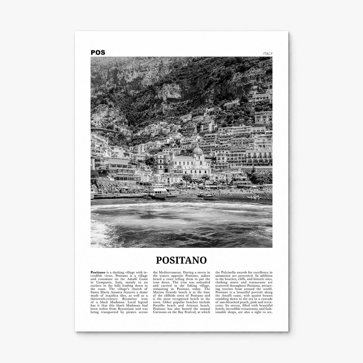 Positano Newspaper No 2 Poster, print only (unframed)