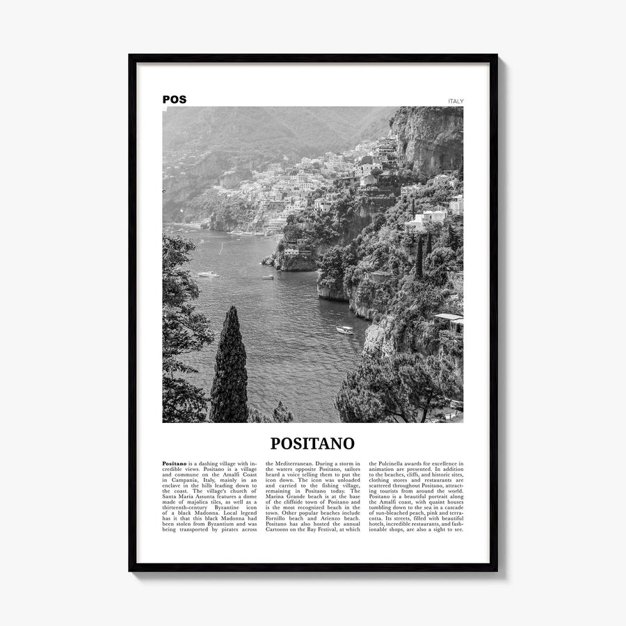Positano Newspaper No 3 Poster, framed poster mockup