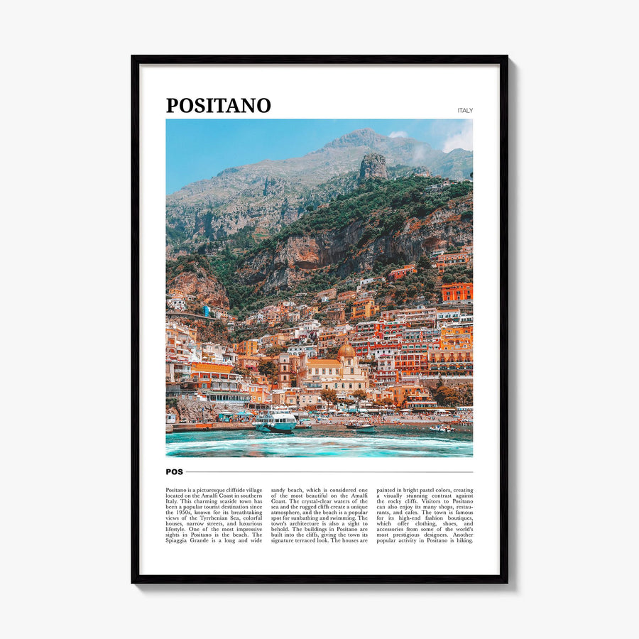 Positano Travel No 1 Poster, framed poster mockup