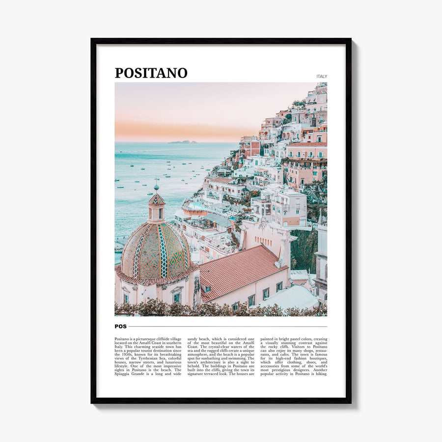 Positano Travel No 2 Poster, framed poster mockup