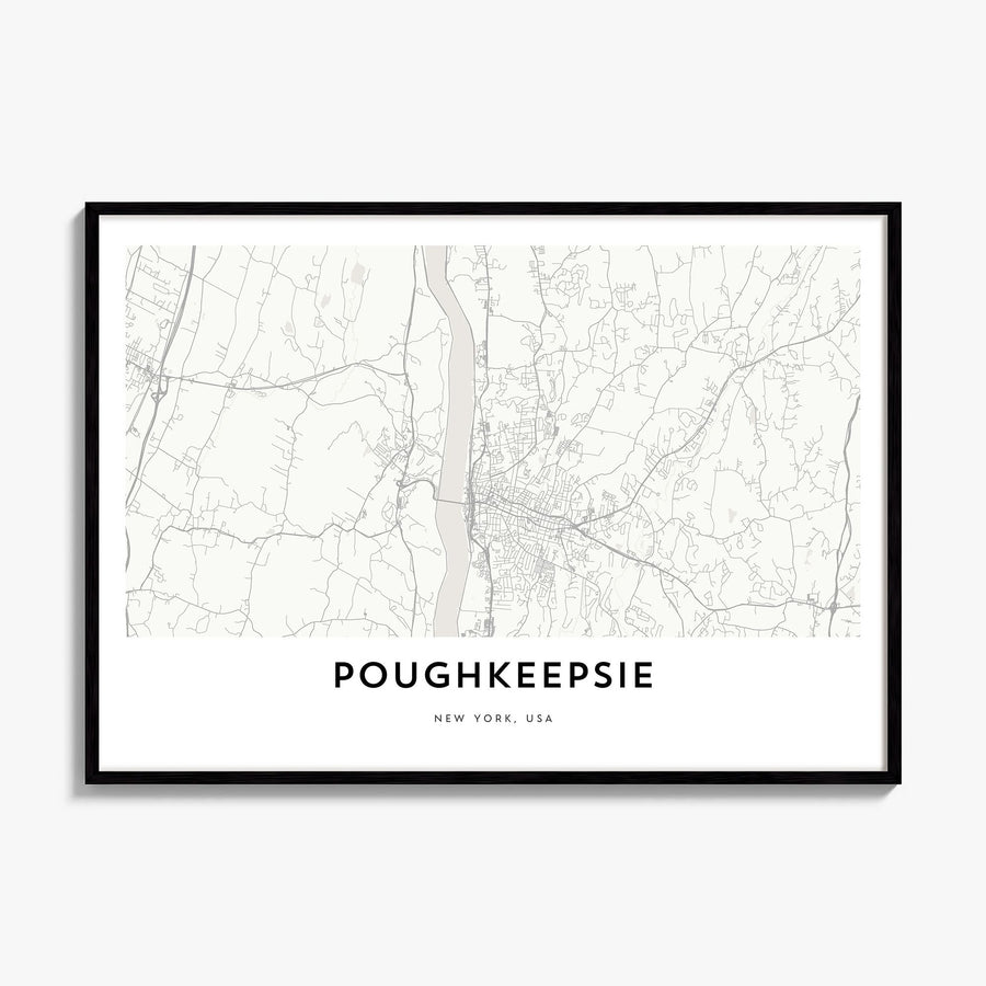 Poughkeepsie Map Poster, framed poster mockup